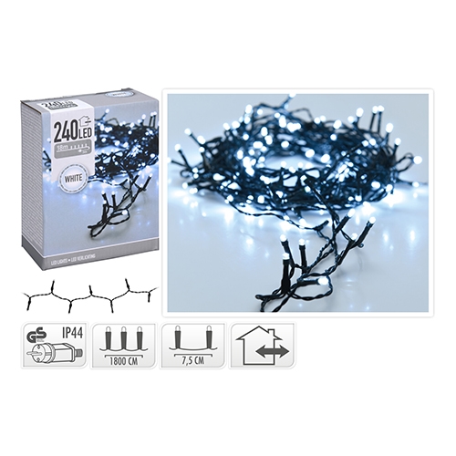 Decorative lighting outside. - chain 240 LED cold white, length 18 m /230V