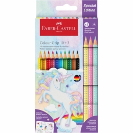 Faber-Castell Colour Grip crayons set 10+3 Sparkle - Unicorn