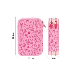 Filled double decker pencil case FlowiCorn special series pink