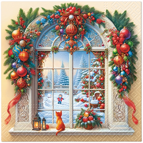 Napkins PAW L 33x33cm Holiday Arch Decor