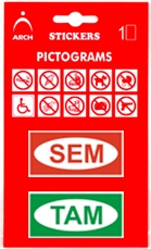 Informačná samolepka Sem /Tam (8 x 8 cm)