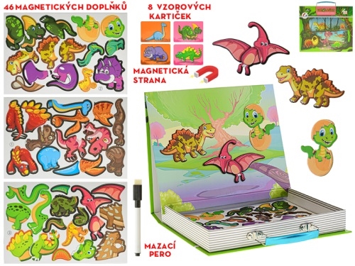 23x27cm magnetic puzzle&cards "Small dinosaur" in suitcase in shrink