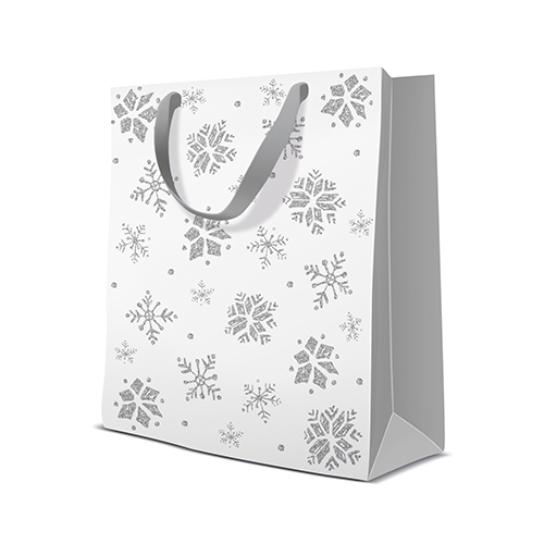 Wrapping paper white with silver snowflakes 200x70 cm