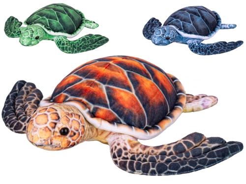 3asstd color (green,blue,brown) 26cm plush turtle 0m+ each in polybag