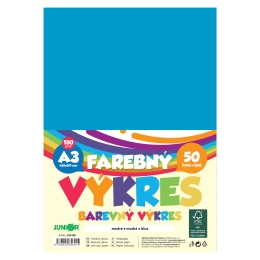 Farebný výkres A3 180g/m2, bal/50 ks - modrá