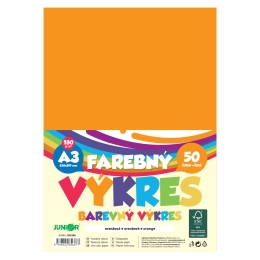 Farebný výkres A3 180g/m2, bal/50 ks - oranžová