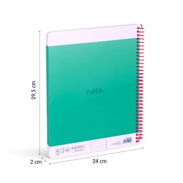 Spiral notepad A4 MILAN nata series, 80 sheets, green (1)
