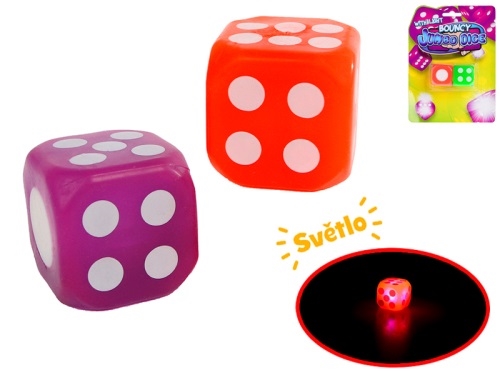 3asstd color(purple/pink,orange/green,yellow/blue) 3,6cm BO "try me" Jumbo dice w/light 2p