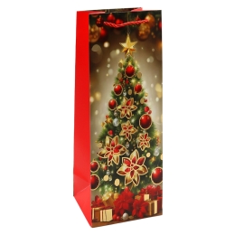 Gift Bag for a Bottle - Christmas 12x36x10 cm (assorted / price per piece) (2)