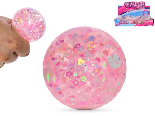 5cm plastic squeeze ball w/glitters 12pcs in DBX
