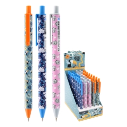 Pero guľôčkové M&amp;G Semi-Gel Animals Know 0,5 mm - modrá náplň /1ks