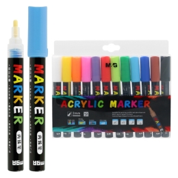 Popisovač M&amp;G MOCALO Acrylic Marker 2 mm akrylový, sada 12 ks