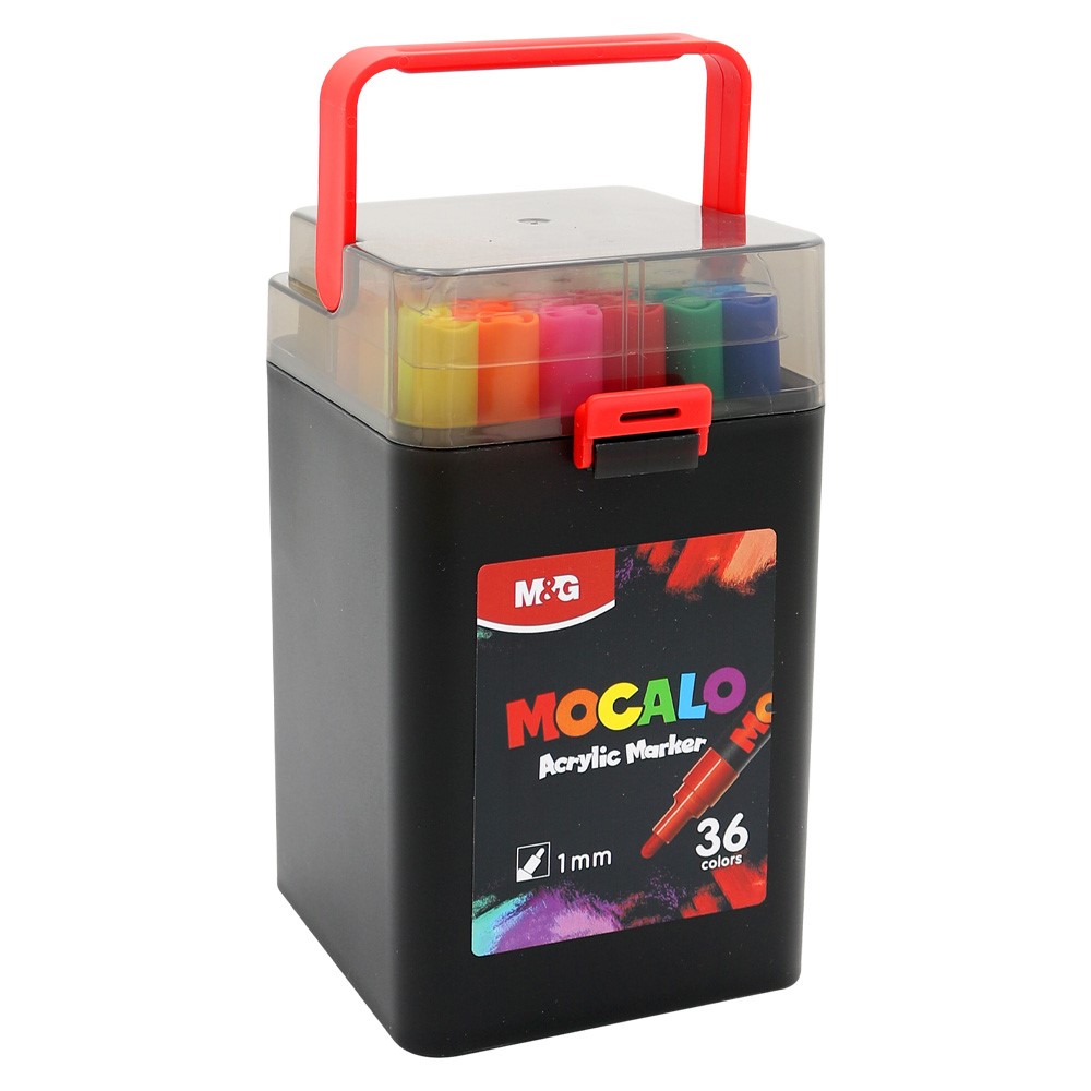 M&G MOCALO Acrylic Marker, 1 mm tip (set of 36 colors)
