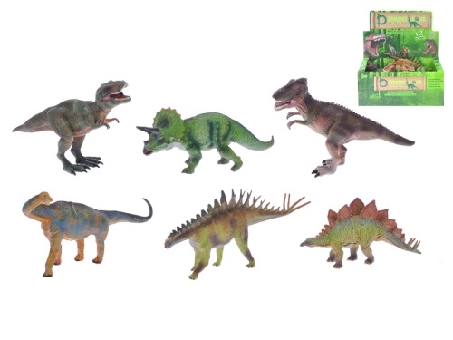 6asstd 15-18cm plastic dinosaur 12pcs in DBX