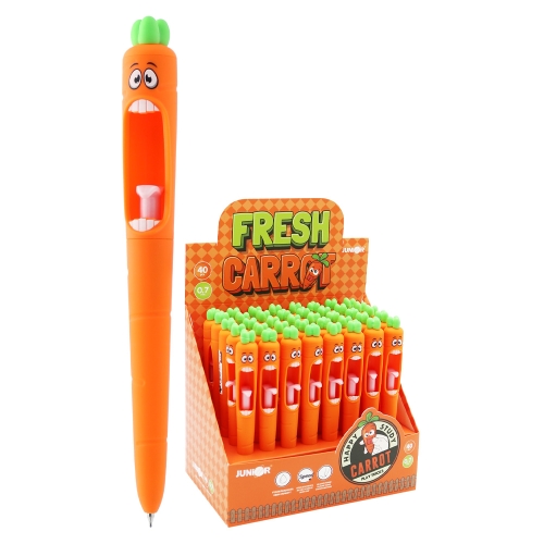 Gel pen JUNIOR Fresh Carrot 0,7 mm - blue refill