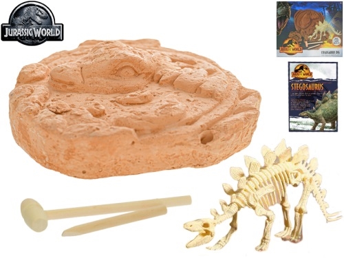 Jurský svet sada vytesaj si kostru Stegosaura s doplnkami v krabičke