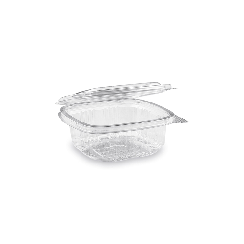 Rectangular transparent bowl with lid 250 ml (PET) [50 pcs]