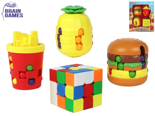 Brain Games 4pcs of plastic food puzzle in WBX
