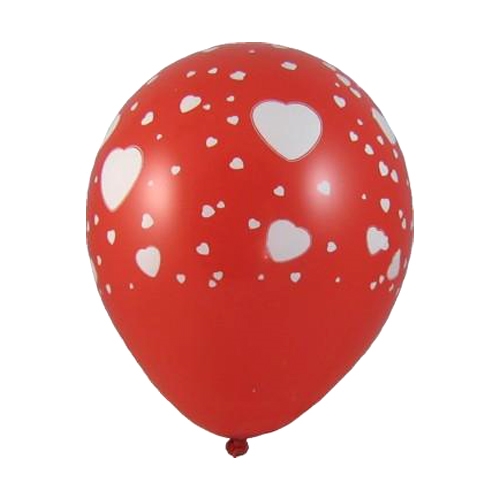 Balón L 30 cm, Srdce biele /100 ks/