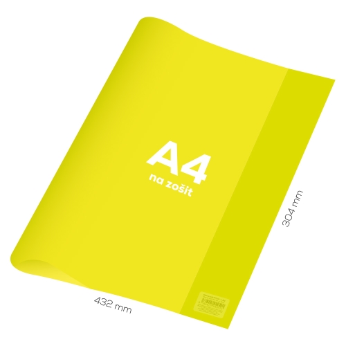 Cover for notebook A4 PVC 432x304 mm Neon Color - transparent/yellow
