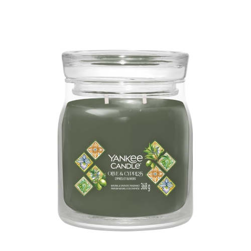 Sviečka Yankee Candle - OLIVE CYPRESS, stredná