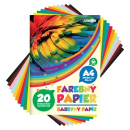 Zložka farebného papiera A4 80g, 20 listov/10 farieb