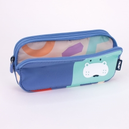 3-zip pencil case Fun Animals special series, blue (1)