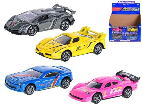 4asstd 10cm 1:43 die cast pull back sporting car in WBX 24pcs in DBX