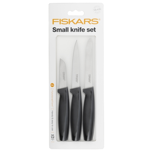 Sada nožov Small knife set 3 kusová čierna Fiskars 1014274