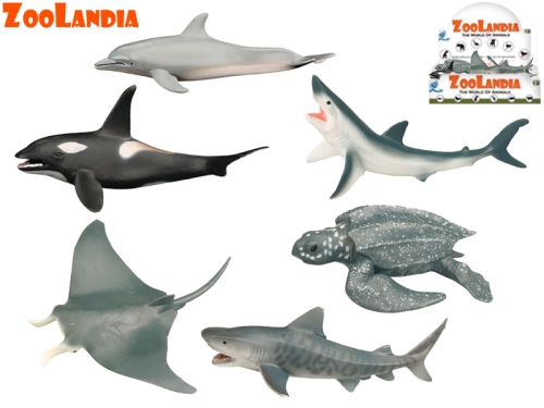 6asstd 8-15cm plastic sea animal in PB 24pcs in DBX