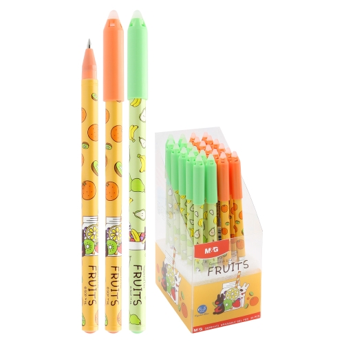 M&G Gaspard et Lisa Fruits Gel/Eraser Pen, 0.5 mm – Blue Ink (Assorted / Price per pie