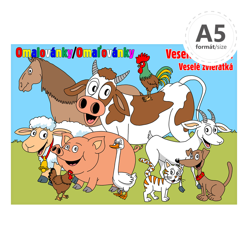 Omaľovanka A5 LUX - Veselé zvieratká