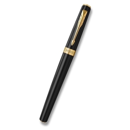 Roller PARKER Meridian Matte Black GT, hrot F - čierna náplň