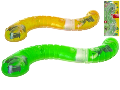 2asstd color (green, orange) 25cm slime snake w/larvae on BC