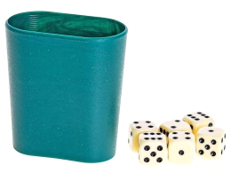 6pcs of 16mm  white color rounded corners dice with cup in PBX (1)