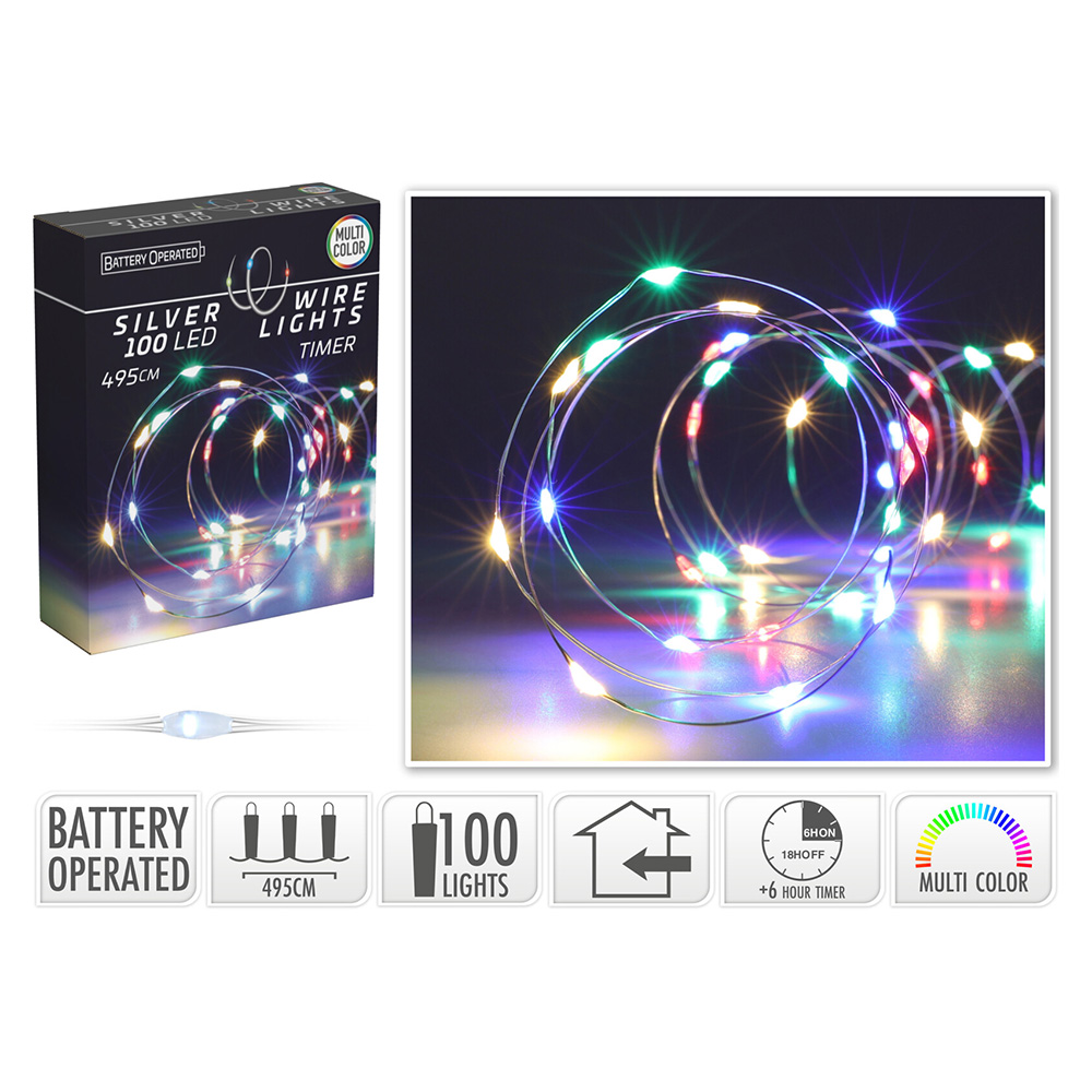 Svetelná reťaz 100 mikro LED farebné, dĺžka 495 cm
