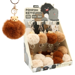 Kľúčenka /Prívesok JUNIOR PomPom (mix hnedých farieb)