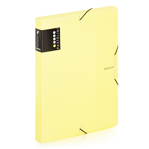 Box na spisy A4 PP PASTELINI s gumou, žltý