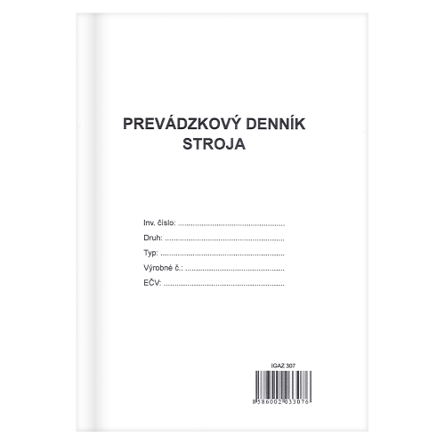 Prevádzkový denník stroja A5, 48 strán (307)