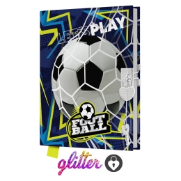 Pamätník JUNIOR 14x18 cm, 80 list. čistý so zámkom - Let´s Play Football