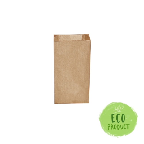 Pockets of snack pap. - brown 1 kg (12+5 x 24 cm) [500 pcs]