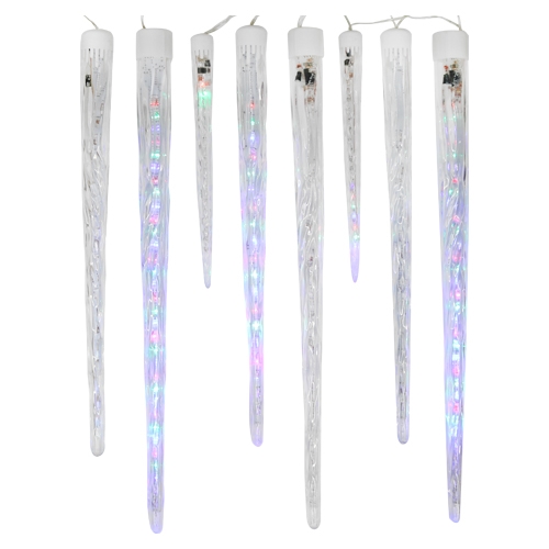 Svietiaca reťaz 193 LED RGB - cencúle 8 ks, 3,5 m - padajúci efekt