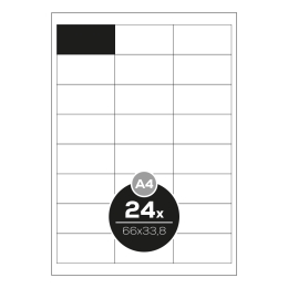 Labels PRINT A4/100 pcs, 66x70 - 12 labels, white