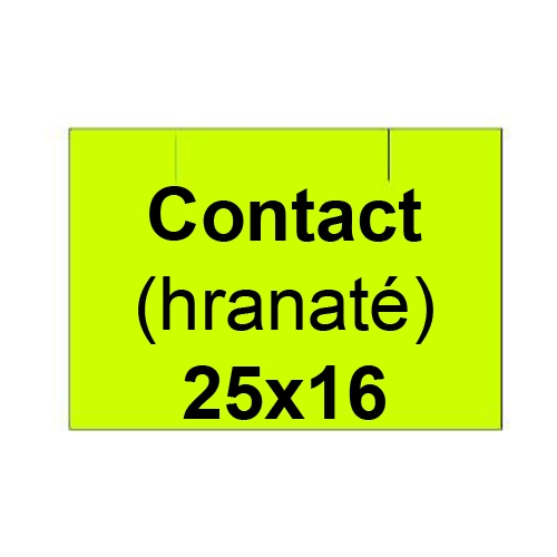 Etikety cen. CONTACT 25x16 hranaté - 1125 etikiet/kotúčik, žlté