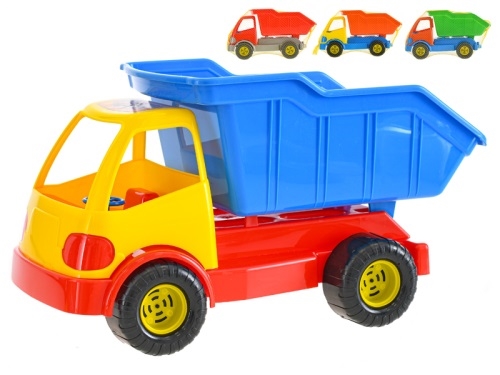 4asstd color 39cm plastic free wheel truck loader in net