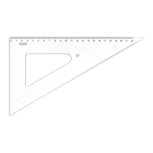 Trojuholník KOH-I-NOOR transparentný, 22 cm