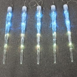 Dekoračné osvetlenie - reťaz 20 LED RGB - cencúle 5 ks, dĺžka 2,5 m (1)