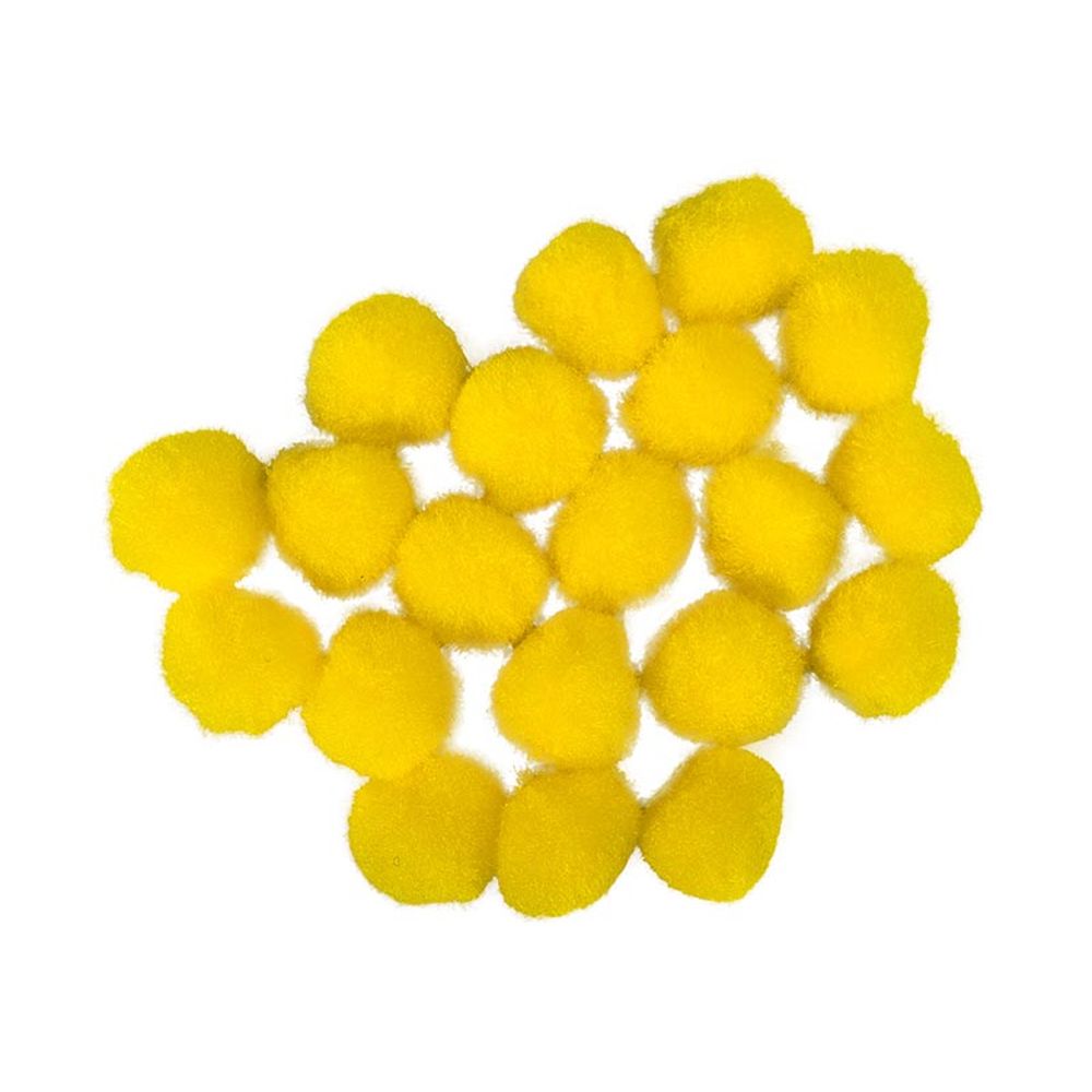 Dekoračné pompony 2 cm žlté - sada 20 ks