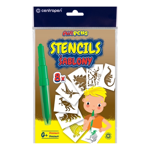 Paper templates CENTROPEN 9996/G Dinosaurs, set of 8 pcs