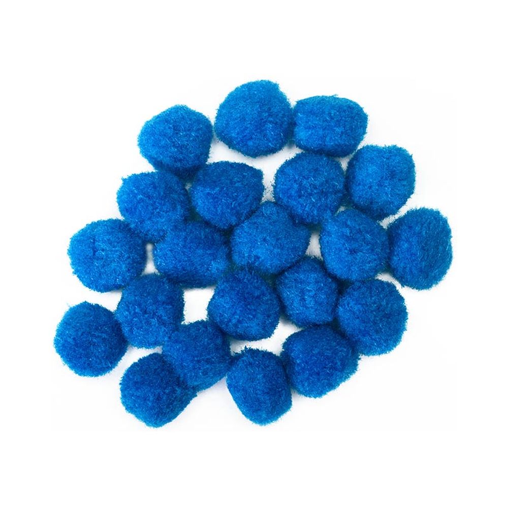 Dekoračné pompony 2 cm modré - sada 20 ks